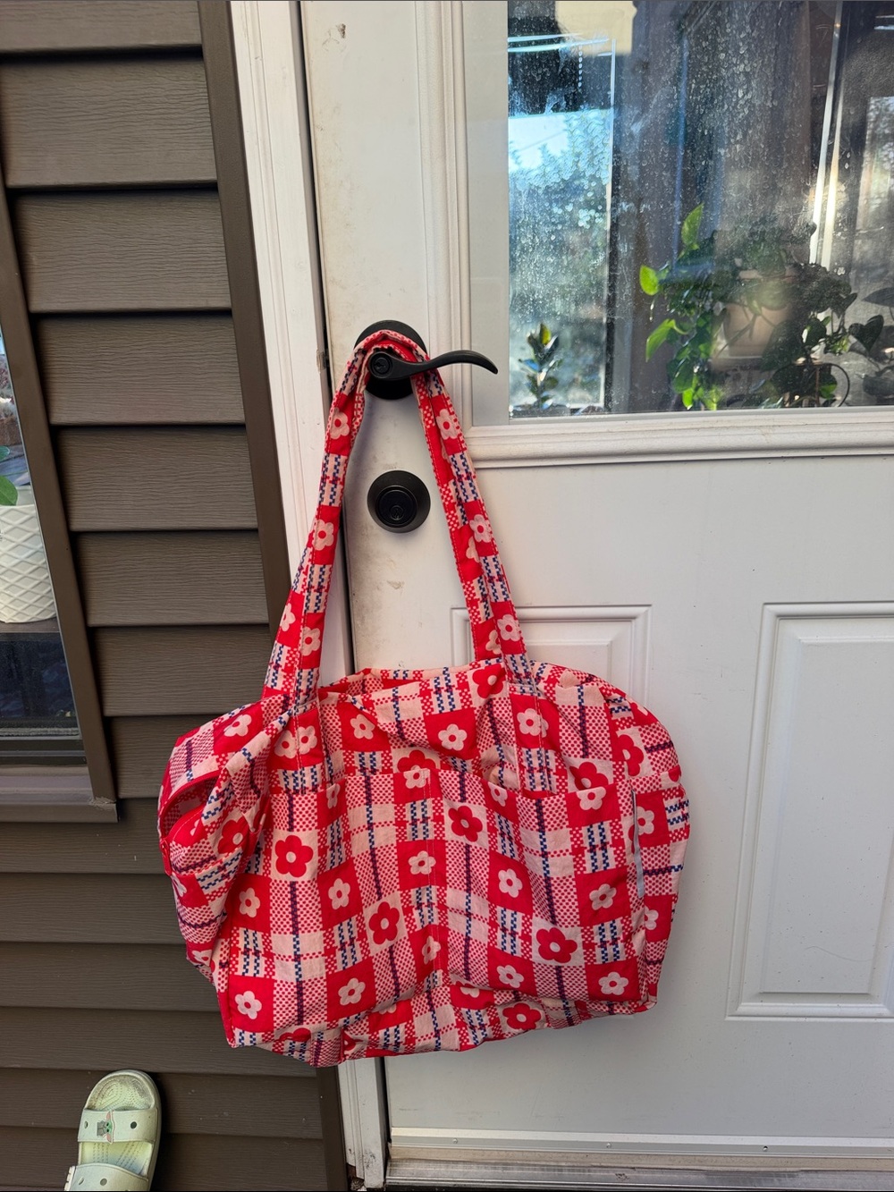 BAGGU sandy liang red floral carry on